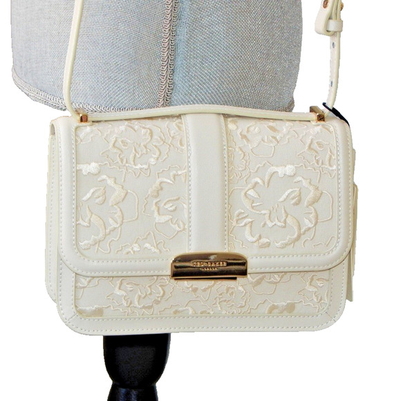 TED BAKER London Ginn Marie Floral Embroidered Crossbody Shoulder Bag Ivory NWT - Picture 6 of 14